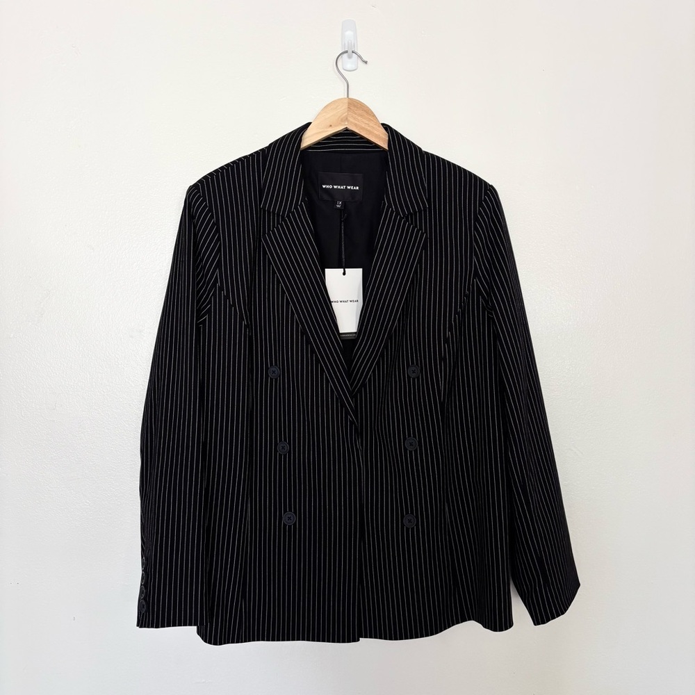 Who What Wear Stripped Classic Career Blazer